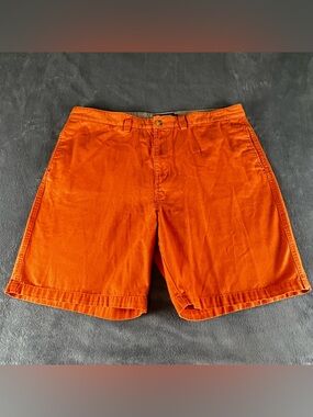 Chaps Chino Shorts Mens 42 Orange Flat Front 8.5” Inseam Preppy Pockets